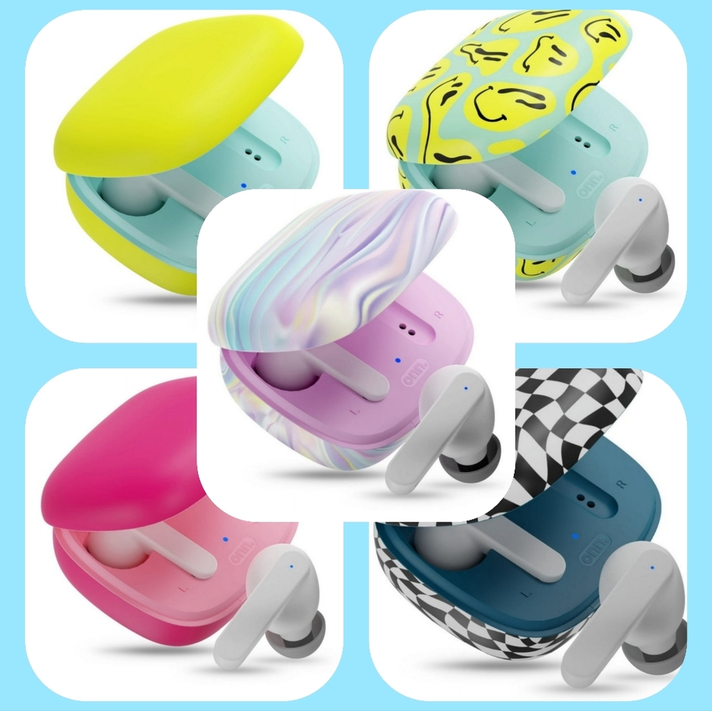 Onn Groove Bluetooth Earbuds with charging case (5 different styles available)-S